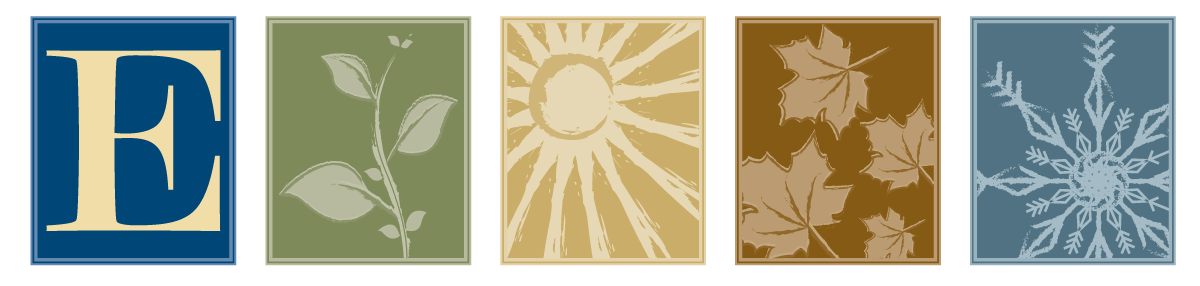 Eastern Horticultural Services seasonal icons — spring, summer, fall, and winter