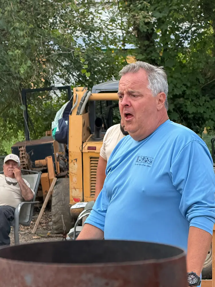 John Winterbottom reacting to the heat of a raw jalapeño during judging