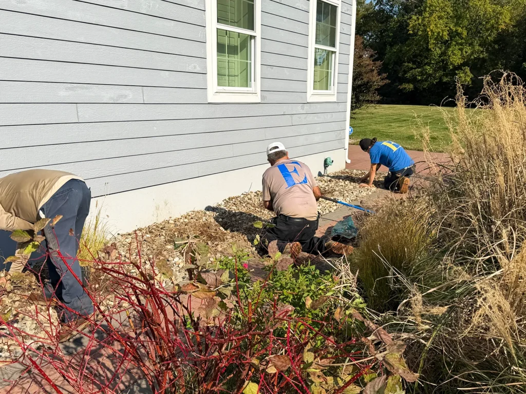 EHS crew renewing a foundation bed along a house in eastern Sussex County, Delaware
